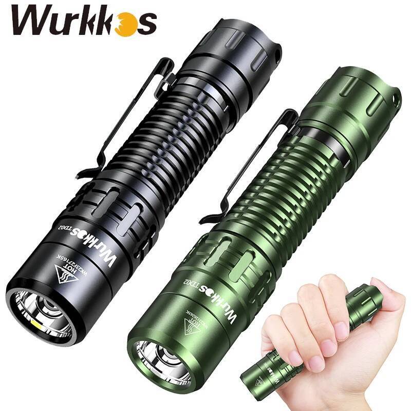 Wurkkos TD02 ไฟฉาย EDC 2000LM SST40 LED ชาร์จได้ สีเขียว IPX8 สำหรับงานฉุกเฉินและทหาร