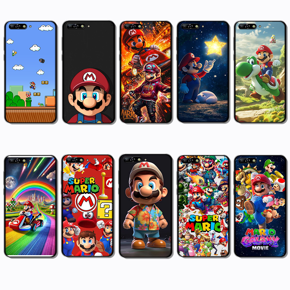 Huawei Y6 Pro Y8P Y9A Mario เคสโทรศัพท์สีดําแบบนุ่มแฟชั่น