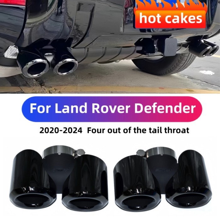 For Land Rover Defender tailpipe 2020 to 2024 exhaust pipe upgrade 007 KAHN square black muffler ti