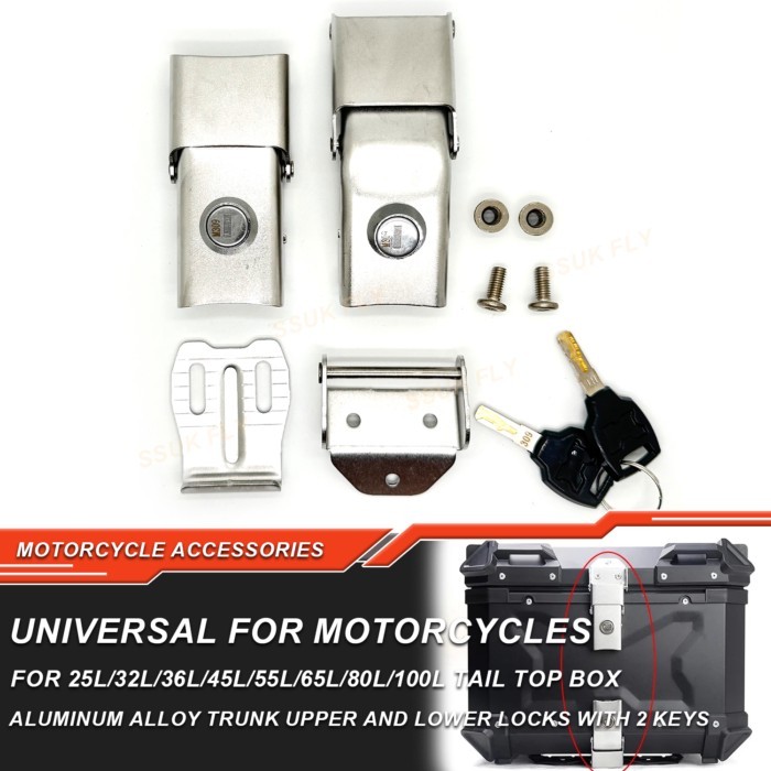 25L 32L 36L 45L 55L 65L 80L 100L Motorcycle Top Case Lock Cylinder Core Rear Trunk Tail Box 2 Keys