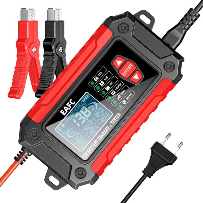 New 2in1 Smart Car Battery Charger System Tester Car Motorcycle Battery Analyzer For Lead Acid AGM