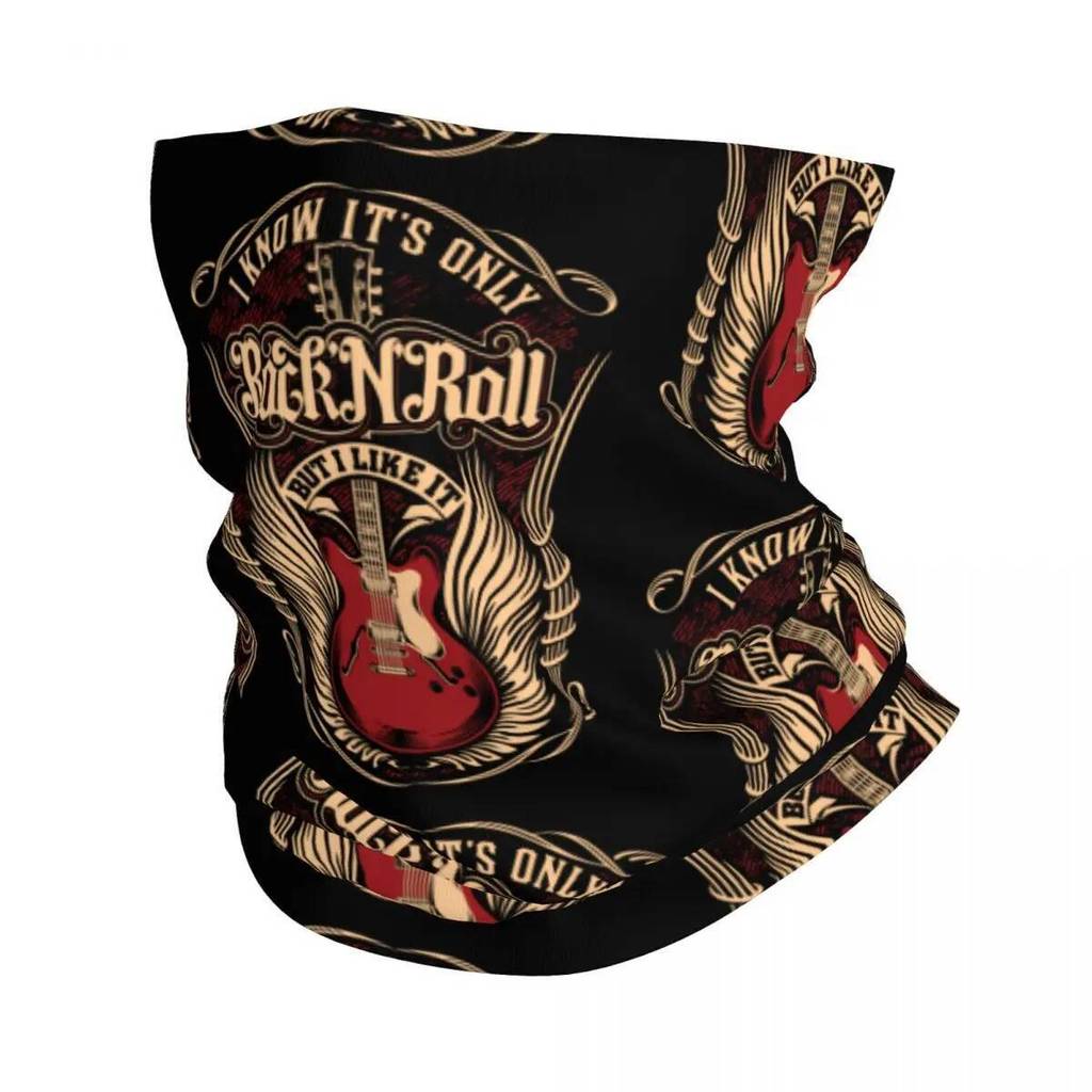 Custom Its Only Rock และ Roll Bandana คอ Gaiter สําหรับเดินป่าวิ่งผู้หญิงผ้าพันคอ Heavy โลหะกีตาร์เพ