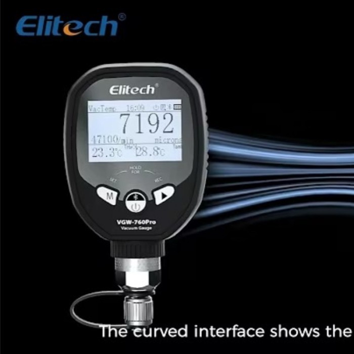 Elitech 19000 Micron Gauge, Wireless Digital Vacuum Gauge with Adaptor Pressure Tester Meter HVAC1/