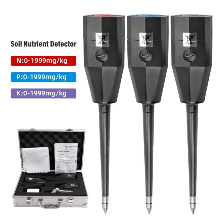 YIERYI Soil Nutrient Tester NPK Sensor Digital Soil Analyzer 0-1999mg/kg Soil Fertility Meter for N
