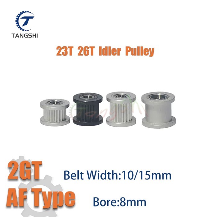 2GT 23T 26T Idler Timing Pulley Bore 8mm Belt Width 10/15mm 23/26Teeth Synchronous Wheel Idler Pull