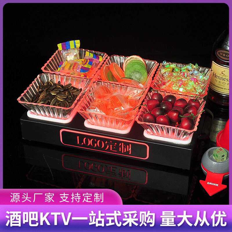 Junjie KTV Bar Luminous Fruit Plate Shelf Iron Baked Black Lacquer Creative Snacks Snacks Snack Plat
