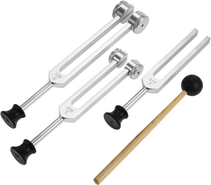 3Pack Tuning Fork Set(128Hz, 256Hz, 512Hz) Tuning Fork Kit for Healing, Chakra, Sound Therapy, Soni