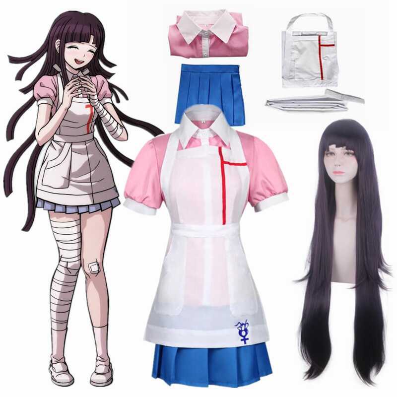 W Danganronpa Mikan Tsumiki Cosplay Costume Anime Uniform Woman Dress Clothes