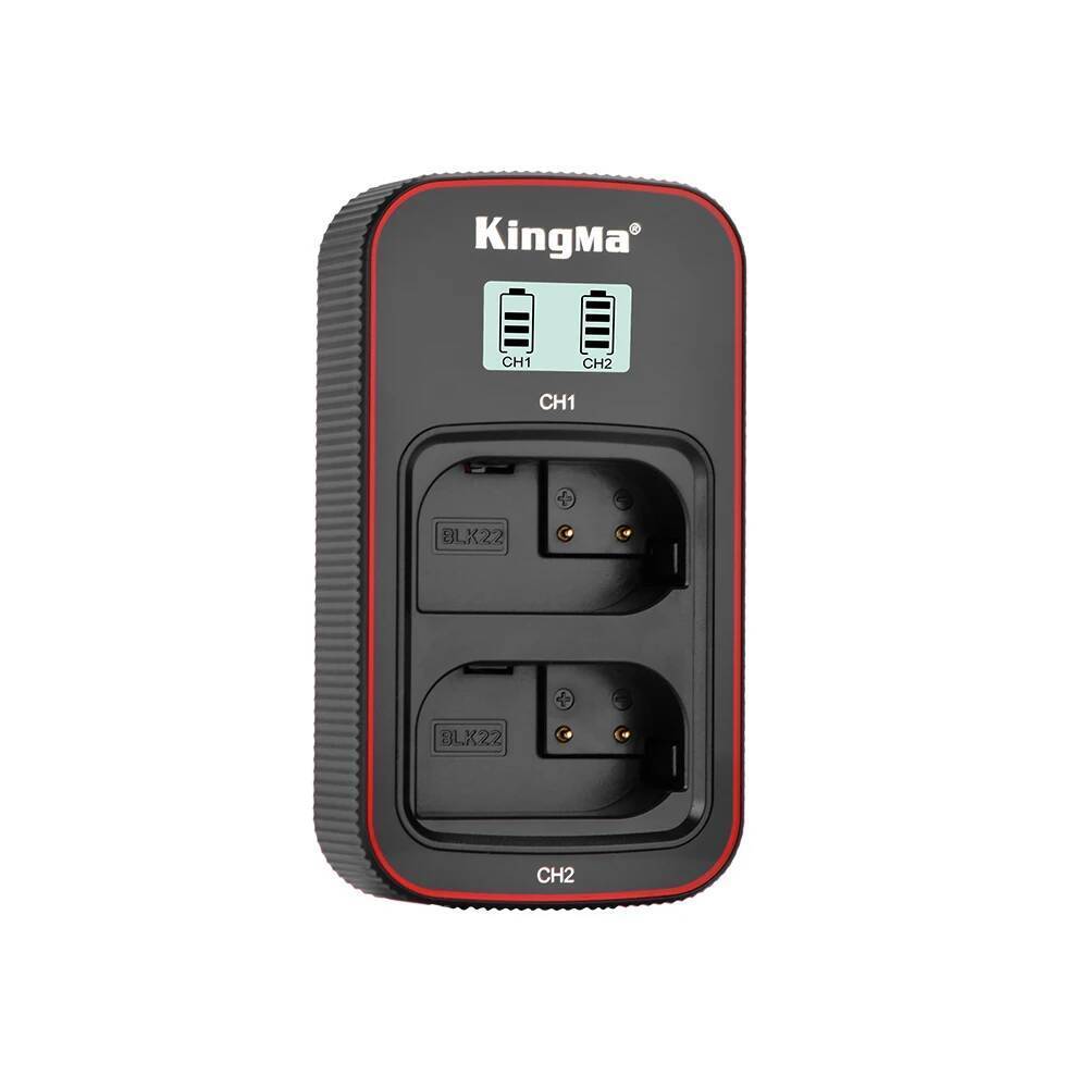 KingMa DMW-BLK22 LCD Dual USB Charger สําหรับ Panasonic DMW-BLK22 แบตเตอรี่ Lumix DC-S5 DC-S5K GH5M2