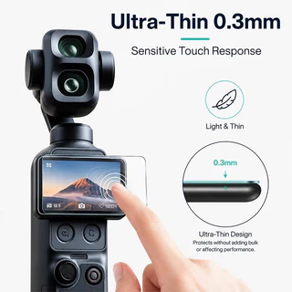 กระจกนิรภัย Flim สําหรับ DJI Osmo Pocket 4P ป้องกันหน้าจอ Anti-Scratch เลนส์ฟิล์มฝาครอบป้องกันสําหรับกระเป๋า 4P อุปกรณ์เสริม