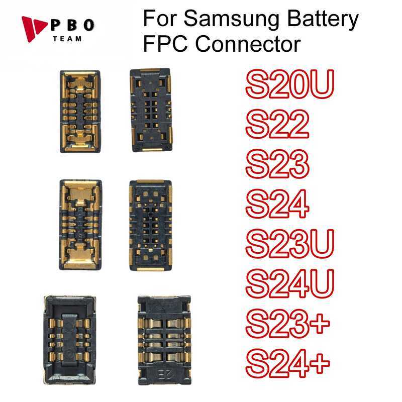 10-50 ชิ้น ขั้วต่อแบตเตอรี่ FPC สำหรับเปลี่ยนใน Samsung Galaxy S24 S23 S22 S21FE S20 S24 PLUS S23+ ขั้วต่อแบบหนีบบนบอร์ด
