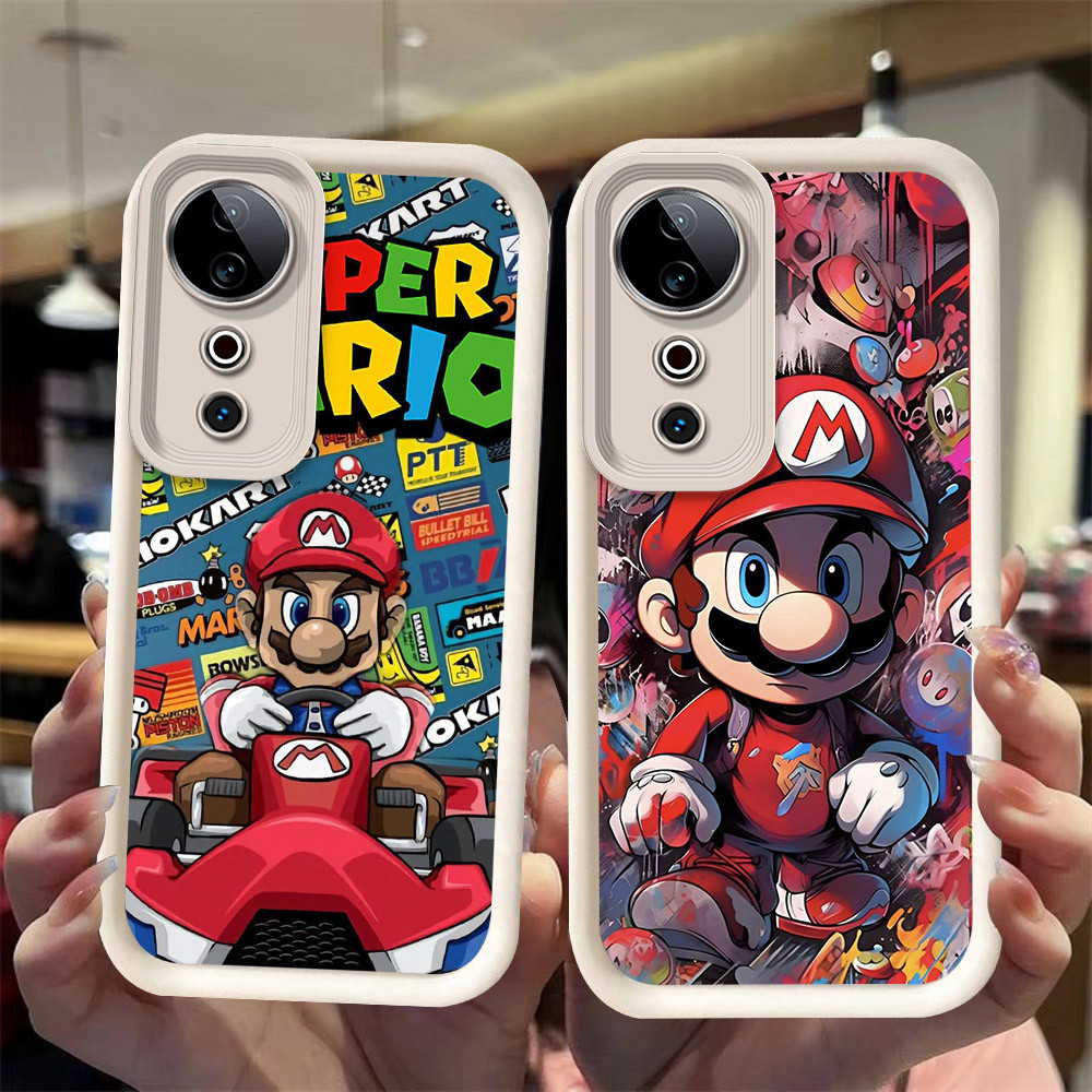 J-34 Mario ดำขาวชมพูเคสโทรศัพท์หรับ VIVO V50E V40 V50 5G