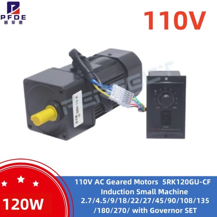 120W  110V AC Geared Motors  5RK120GU-CF  Induction Small Machine 2.7/4.5/9/18/22/27/45/90/108/135/
