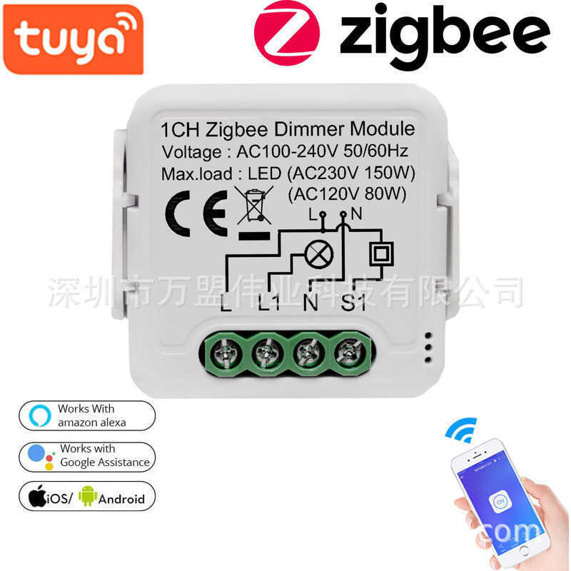 Zigbee อุปกรณ์เปิด-ปิด Smart Dimmer Zero Fire All-way Dimmer Graffiti Dimmer สมาร์ทโฮม