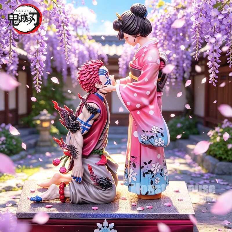 nime Demon Slayer Figure Akaza Koyuki Action Figures Pvc Statue Desop Ornamen Collection Model Toys