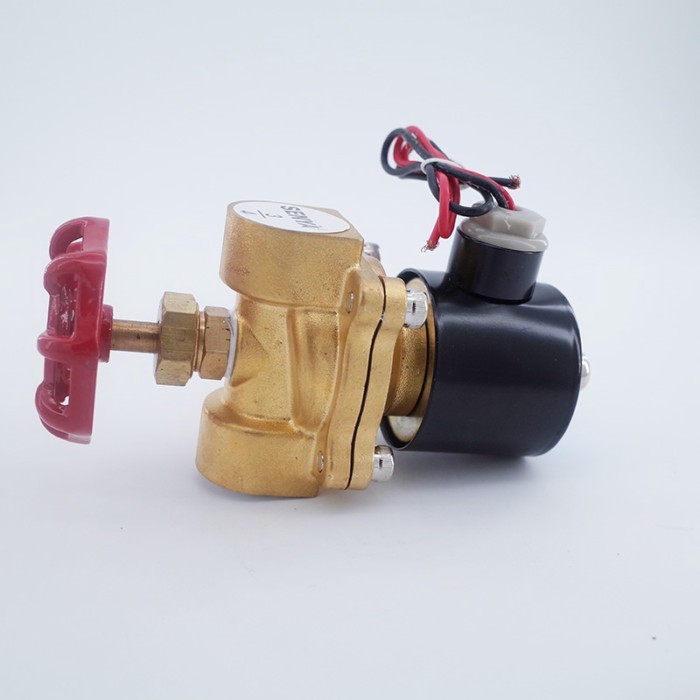 High quality 2 way Air gas water  valve with Manual emergency switch G1/2 3/4" inch Normally close