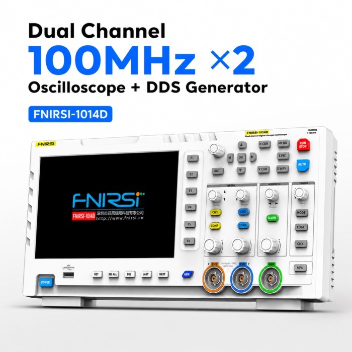 FNIRSI-1014D Digital Storage Oscilloscope 100MHz Dual Channel 1GSa/s 7 Inch DDS Signal Generator FF