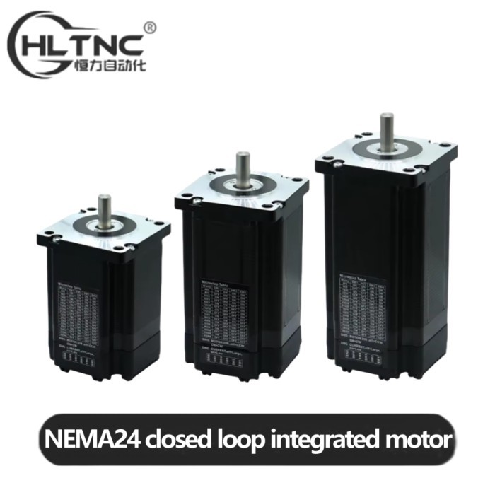 HLTNC Nema24 Hybrid Closed Loop Stepper Motor 1.2-2.8Nm Integrated Servo Driver for CNC Router Mill