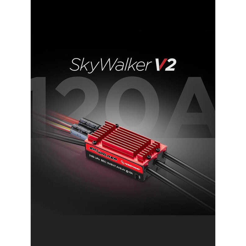 Hobbywing hobbywing Skywalker 120A-V2-UBEC อิเล็กโทรดไร้แปรงถ่าน 3-8S พร้อมโหมดเครื่องค้นหาแบบกดด้าน