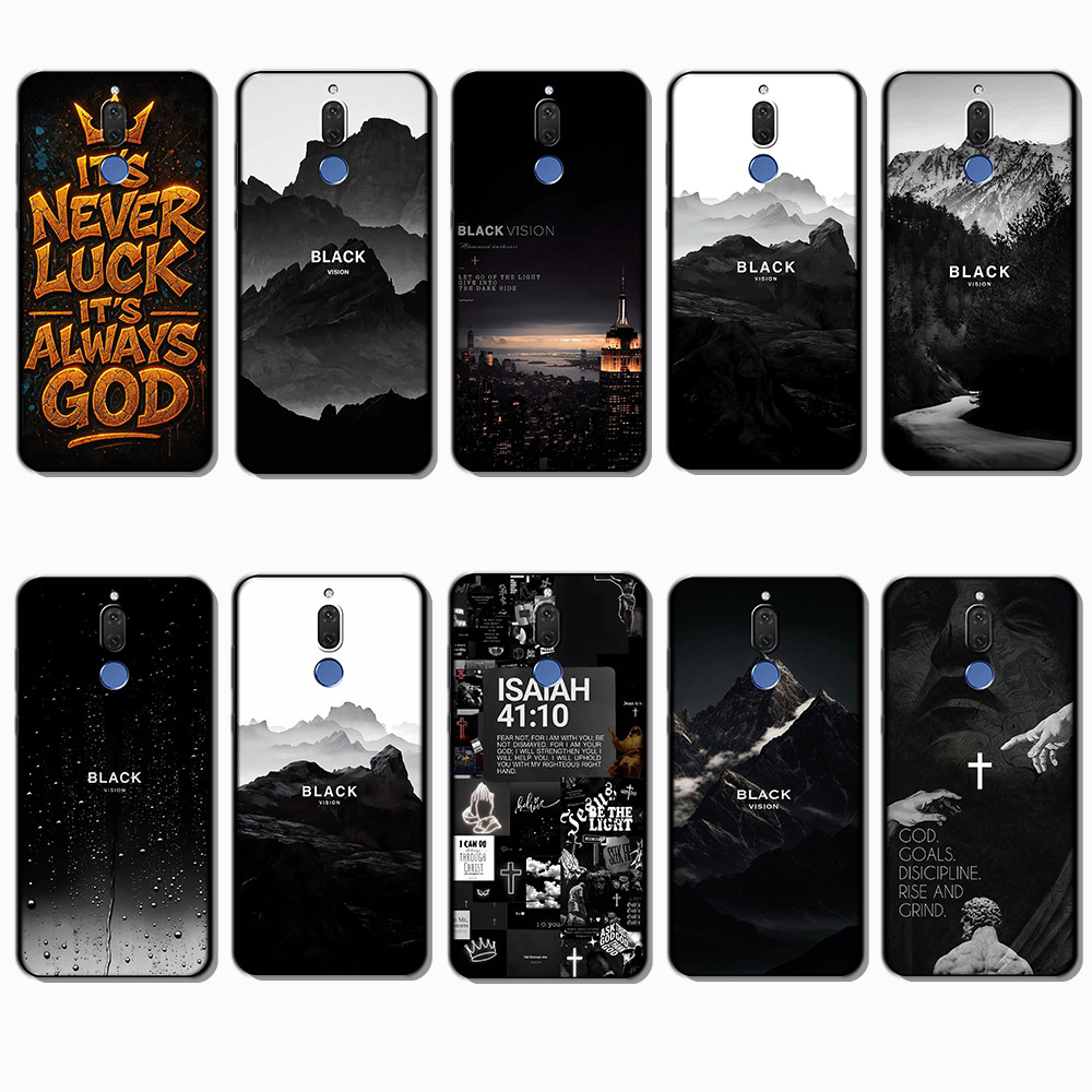 เคสโทรศัพท์สีดําแบบนุ่มสําหรับ Huawei Nova 2 Lite 2i 3 3i 4E 5i 5T 7 SE 8i Black Vision caseg