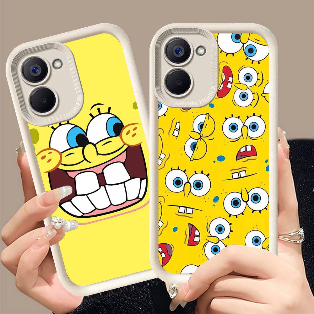Q-25 SpongeBob ขาวดำเคสโทรศัพท์หรับ VIVO IQOO Y03T Y18S Z9 T3 Y03 Y18i Y18 LITE ปกสีชมพู