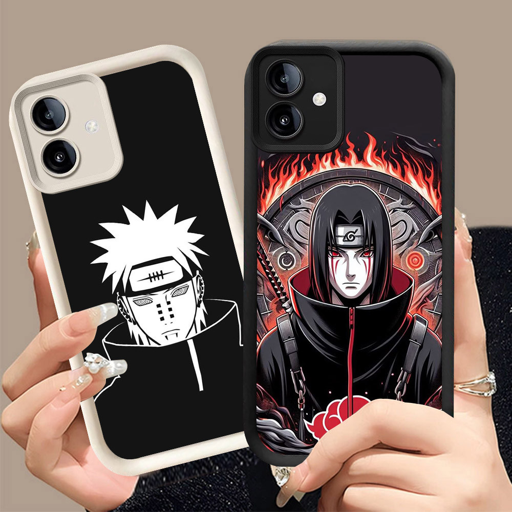 Q-12 Naruto Akatsuki ขาวดำเคสโทรศัพท์หรับ Samsung A05 A07 A06 A04E A04 A03 5G ปกสีชมพู