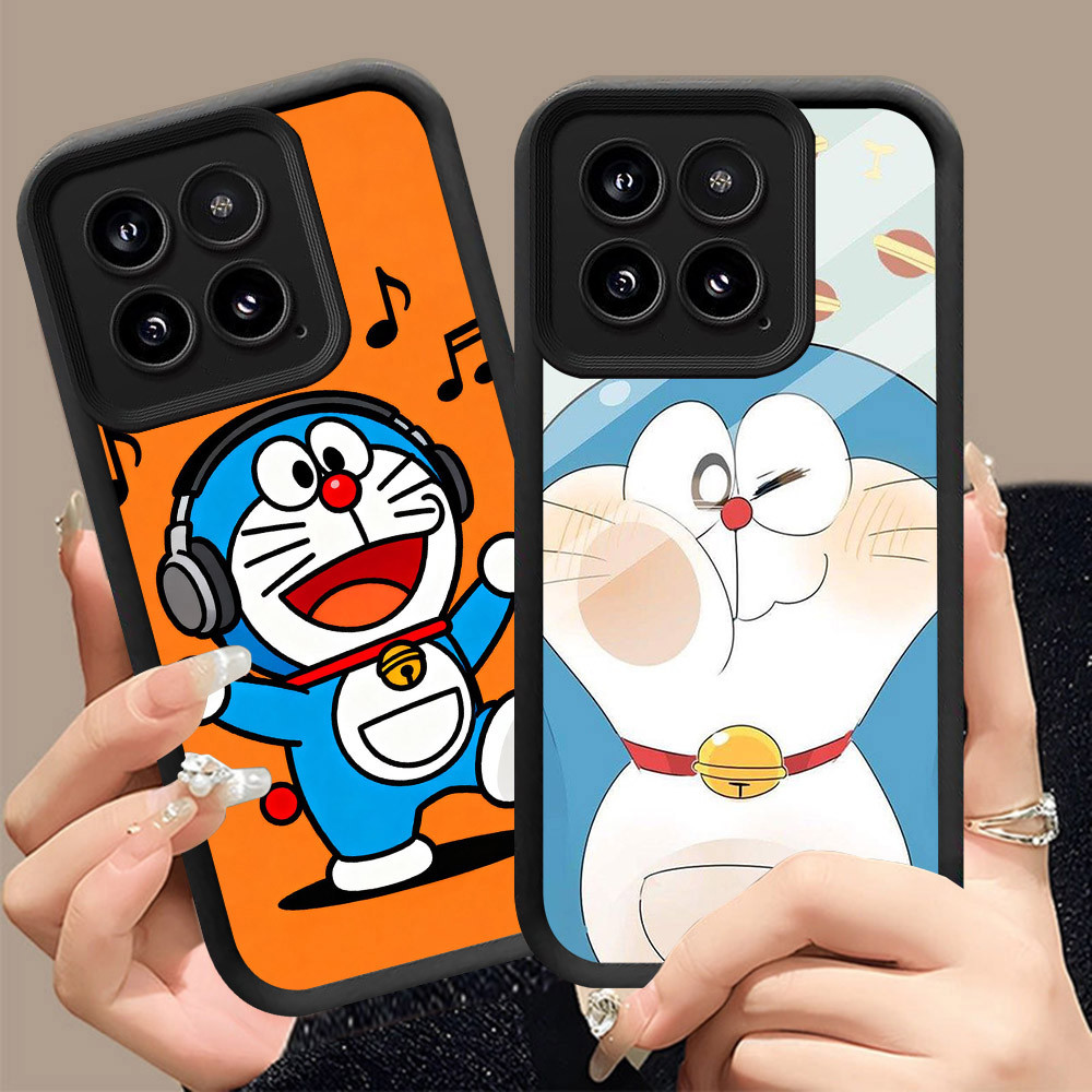 Q-6 Doraemon cute ขาวดำเคสโทรศัพท์หรับ Xiaomi POCO M5S 14T X5 X6 Pro ปกสีชมพู