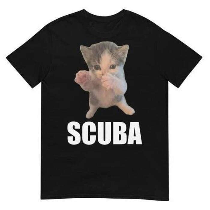 เสื้อยืด Dancing Meme Cat ตลก Scuba Meme