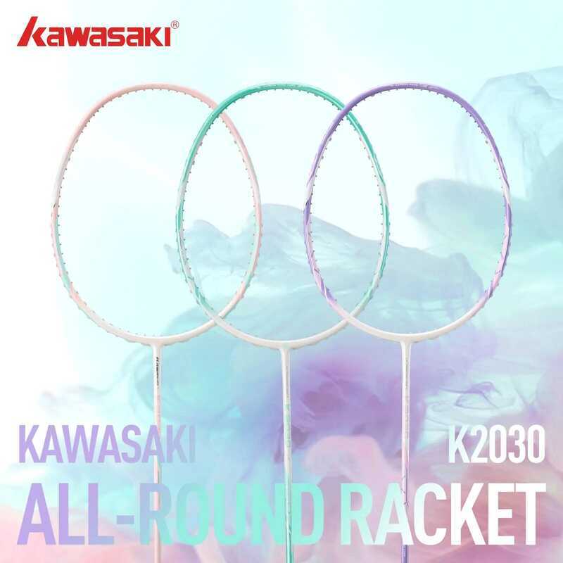 9D8 ไม้แบดมินตัน Kawasaki K2030 5U คาร์บอนไฟเบอร์น้ำหนักเบาพิเศษ 18-30Lbs เหมาะสำหรับผู้เล่นมือใหม่