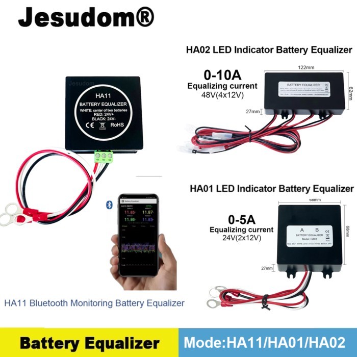 Battery Equalizer 24V 48V Mobile Bluetooth Monitoring HA11 HA12 LED Indicator Battery Equalizer HA0
