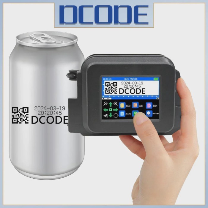 DCODE XMINI 12.7mm Portable Mini Printer Handheld Inkjet Printer Text QR Barcode Image Batch Number