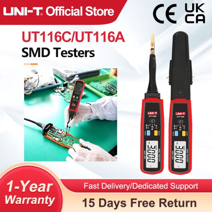 UNI-T SMD Tester UT116C UT116A Resistance Tester Rotable LED Diode Resistor Battery Test Capacitor