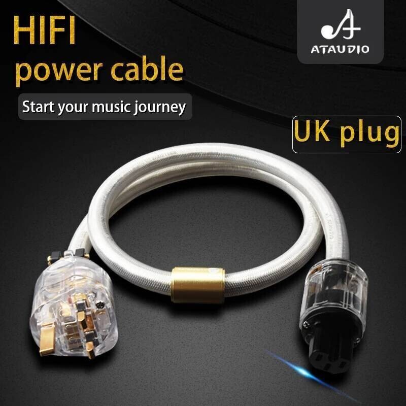 ATAUDIO HIFI สายไฟ hifi audio UK ปลั๊กสําหรับเครื่องขยายเสียง Cd Player สายไฟ hi fi audio
