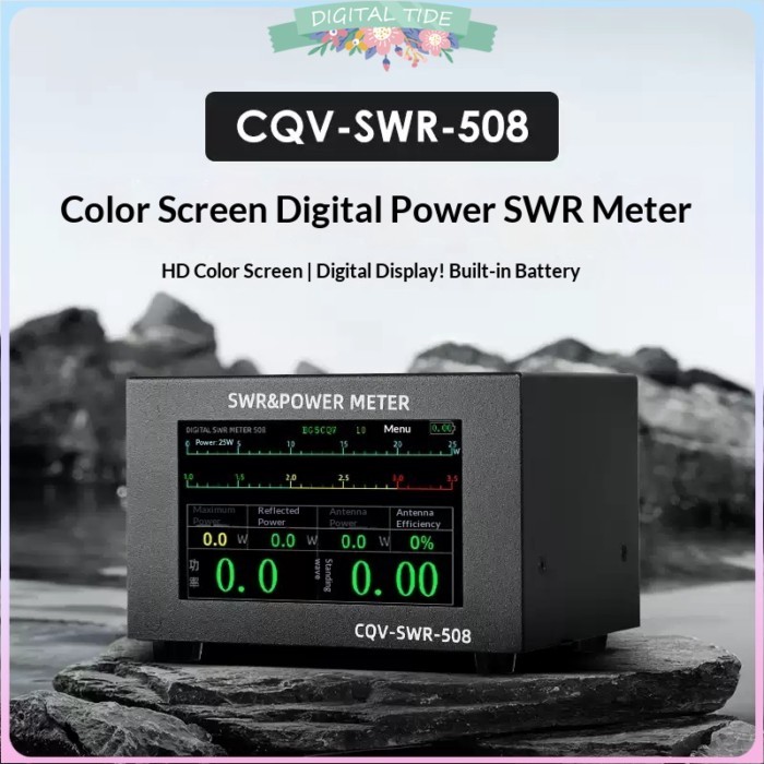 CQV-SWR-508 1.8-54MHz 200W SWR & Power Meter Digital PWR SWR Meter + 4.3" Touch LCD Auto Shut-off a