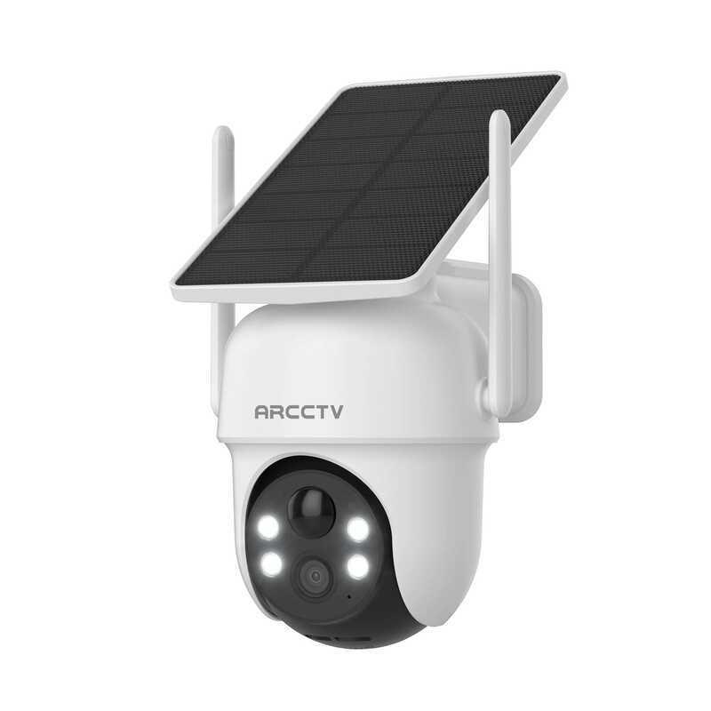 กล้องโซลาร์เซลล์ 2K 4MP กล้องรักษาความปลอดภัย Wifi 2.4G สำหรับบ้าน พร้อมระบบตรวจจับ PIR สัญญาณเตือนใ