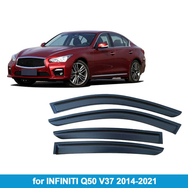 เหมาะสําหรับ INFINITI INFINITI Q50 V37 2014-2021 Rain Baffle Side Window Deflector Rain Eyebrow Plus