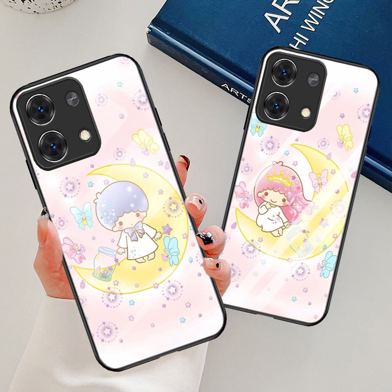 T-19 Little Twin Stars เคสกระจกนิรภัยสําหรับ Redmi Note 13C 13 Pro Plus 5G Case