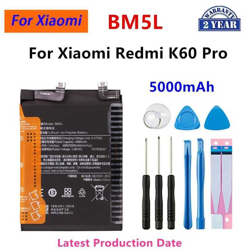 แบตเตอรี่ทดแทน Bm5l Bm5s Bm5w Bm5x สำหรับ Xiaomi Redmi K70 K60 Ultra Mi 13T K70e POCO F6 Pro Tools