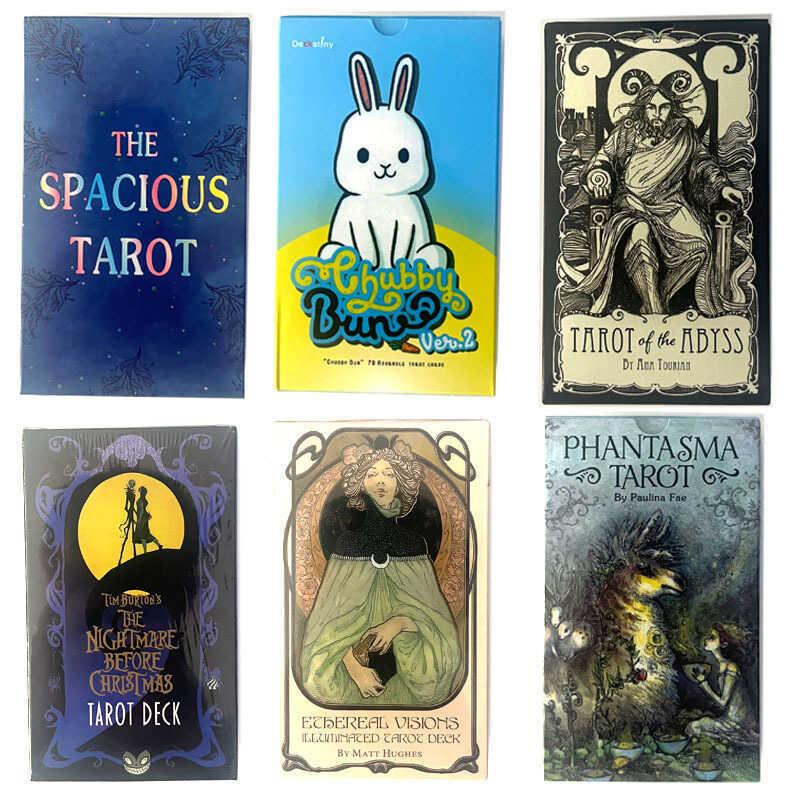 12X7 ซม.ไพ่ทาโรต์ภาษาอังกฤษกระต่ายใหญ่อวกาศ Phantom Abyss Christmas Eve Ethereal Vision Tarot Batch