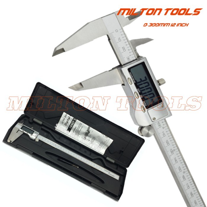 300mm 12' Digital Caliper 0-300mm Electronic Vernier Caliper Metal Case Stainless Steel Digital Sli