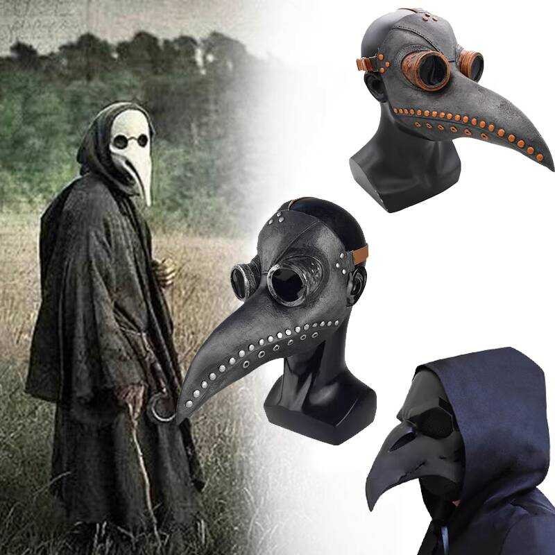 Plague Doctor Beak Mask ยุคกลาง scp049 Death God Crow Mask ฮาโลวีน cos Steampunk สไตล์