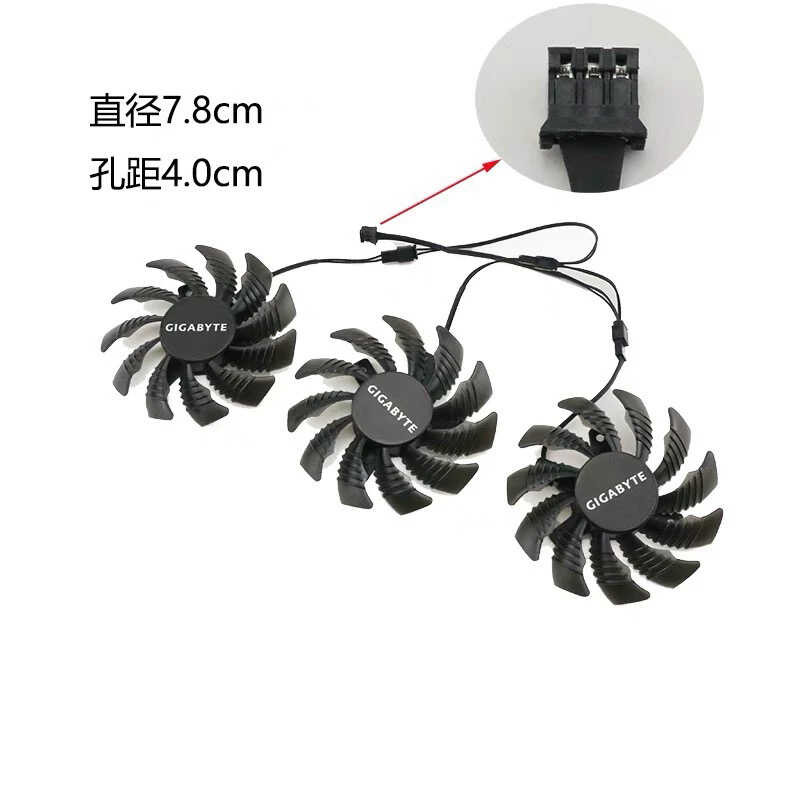 ยี่ห้อใหม่ Gigabyte GTX 970/GV-N970WF3OC-4GD กราฟิกการ์ดพัดลมระบายความร้อน PLD08010S12H