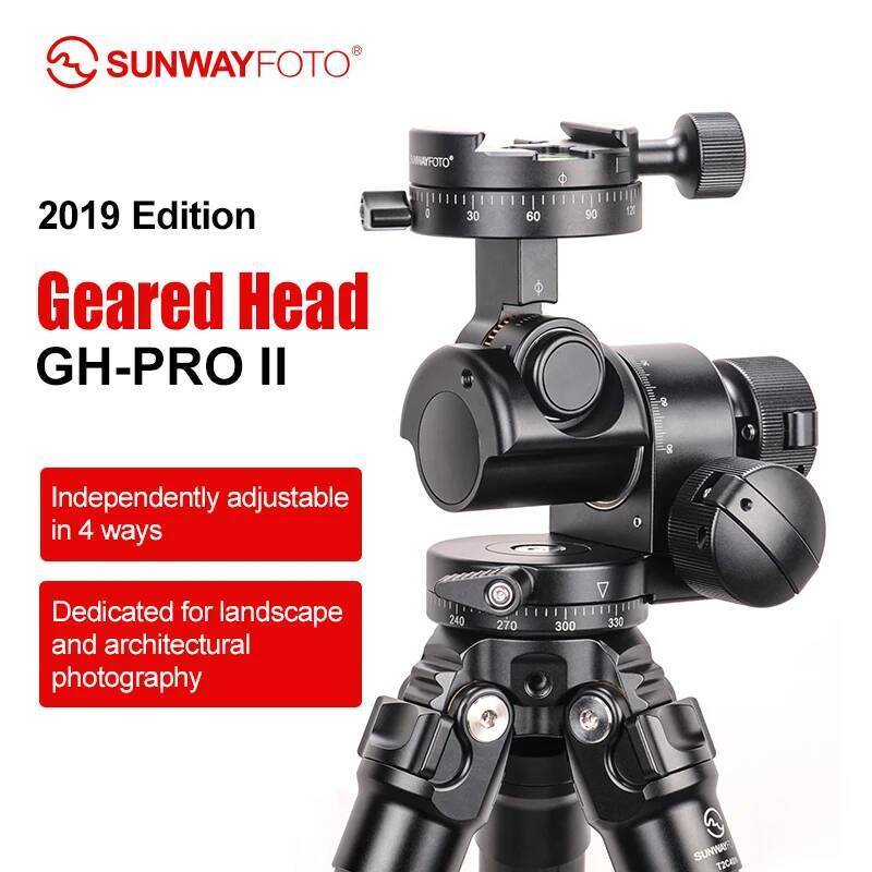 TC SUNWAYFOTO GH-PRO II 3-Way ขาตั้งกล้องหัวเกียร์สําหรับกล้อง Dslr พร้อมแผ่น Arca Swiss
