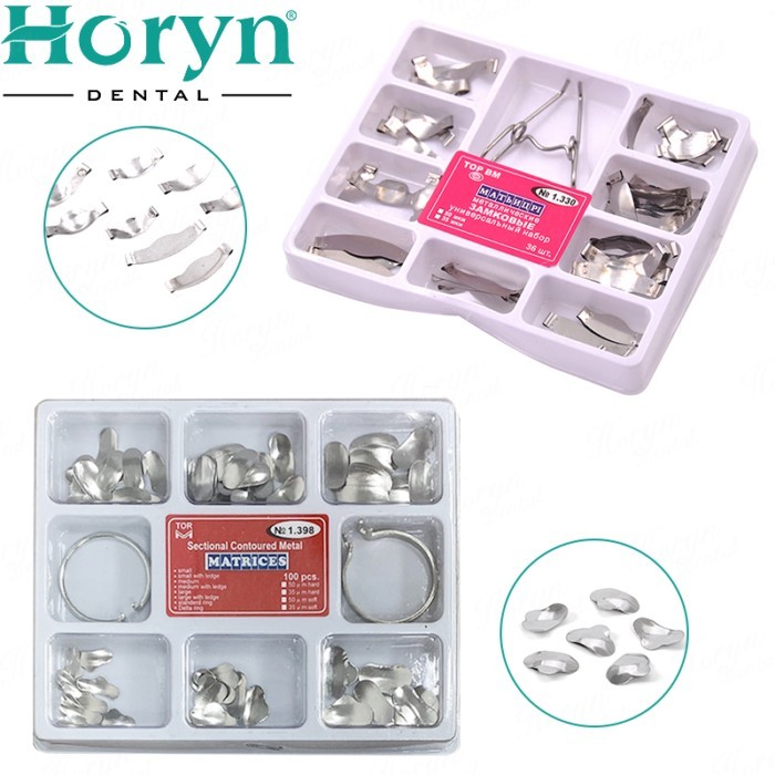 Dental Matrix Sectional Contoured Metal Matrices No.1.398 No.1.330 Dental Matrix with Spring Clip D