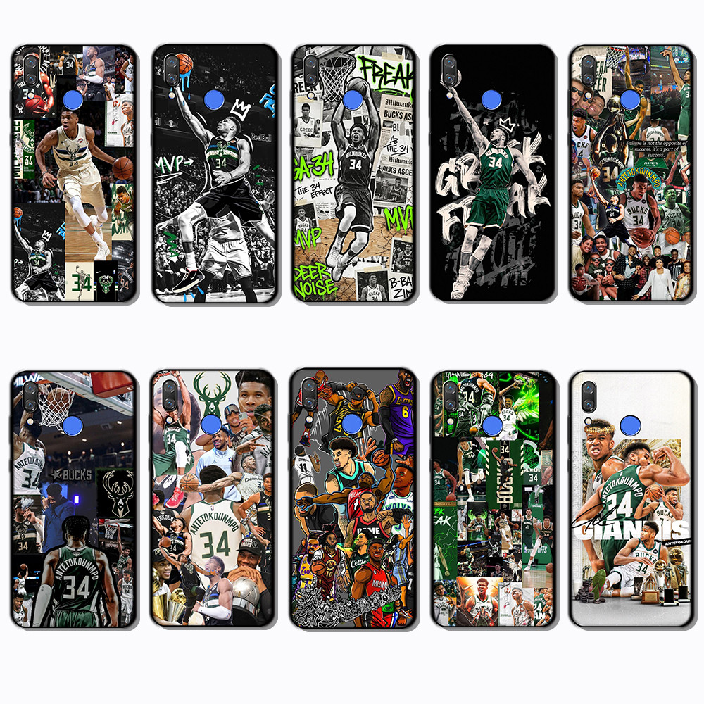 Huawei Nova 3i Giannis Antetokounmpo เคสโทรศัพท์สี TPU สีดํานุ่ม