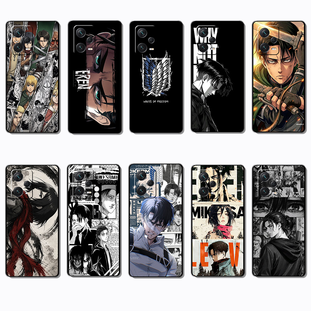 เคสโทรศัพท์สีดํานุ่มสําหรับ Xiaomi Poco M4 M5S F2 F3 F4 F5 X4 GT Pro โจมตีบน Titan caseg