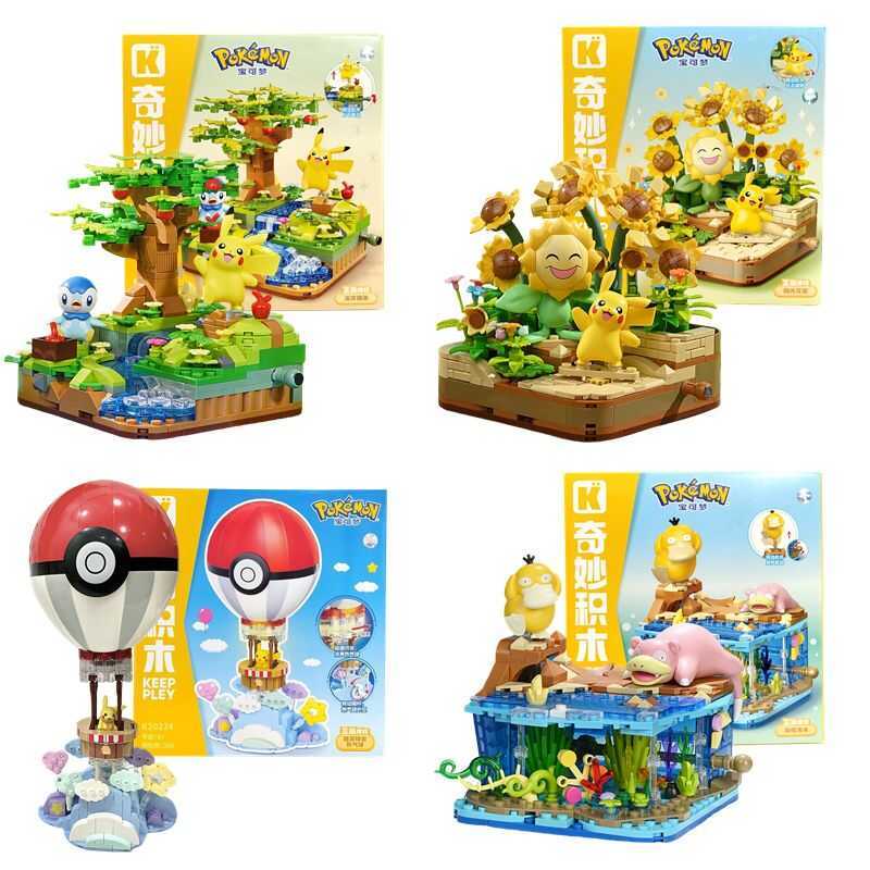 C Keeppley | Keeppley อะนิเมะการ์ตูนของเล่น Pikachu Piplup Jigglypuff Hot Air บอลลูน Building Block