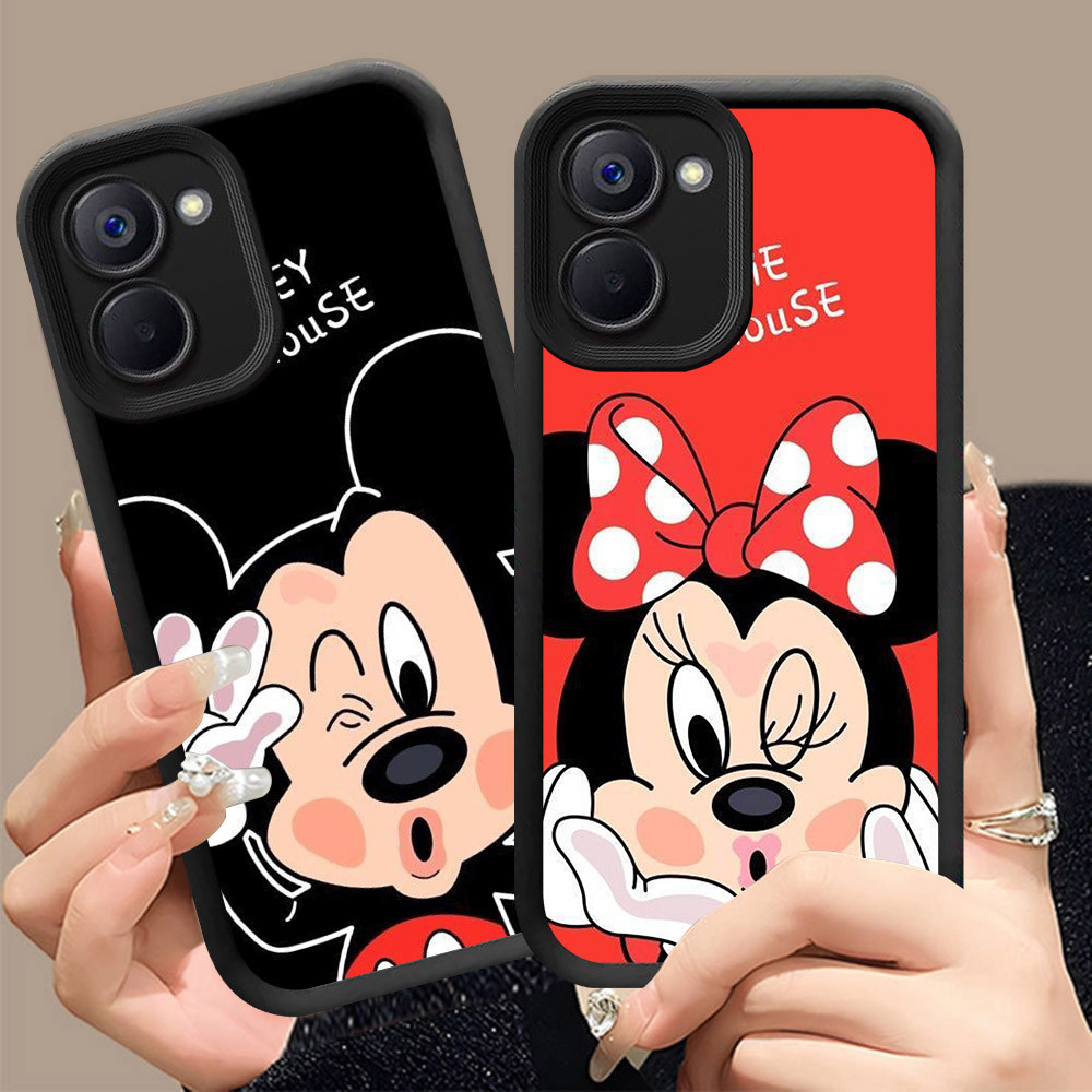 Q-15 Mic_key ขาวดำเคสโทรศัพท์หรับ VIVO IQOO Y03T Y18S Z9 T3 Y03 Y18i Y18 LITE ปกสีชมพู