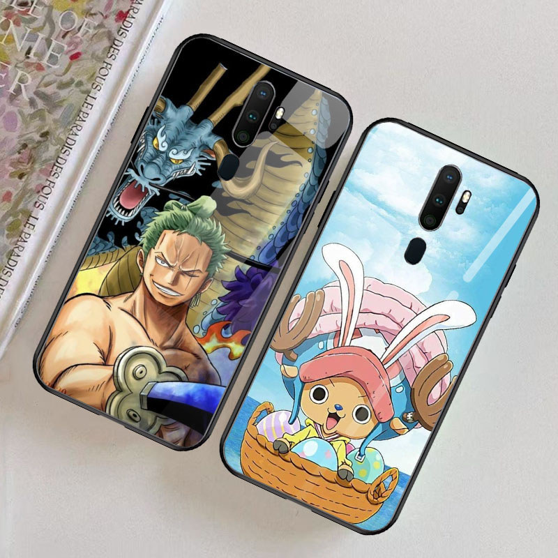 B-25 One PieceปลอกสําหรับOPPO Reno 2F F15 2Z F17 A5 F11 A9 12F 2020 Proเคสกระจกนิรภัย