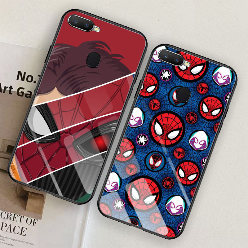 T-30 Spiderman กระจกนิรภัยสําหรับ OPPO A12E A12 A12S A11K A5S F5 A3S F9 F7 A7 2018 Pro กรณี